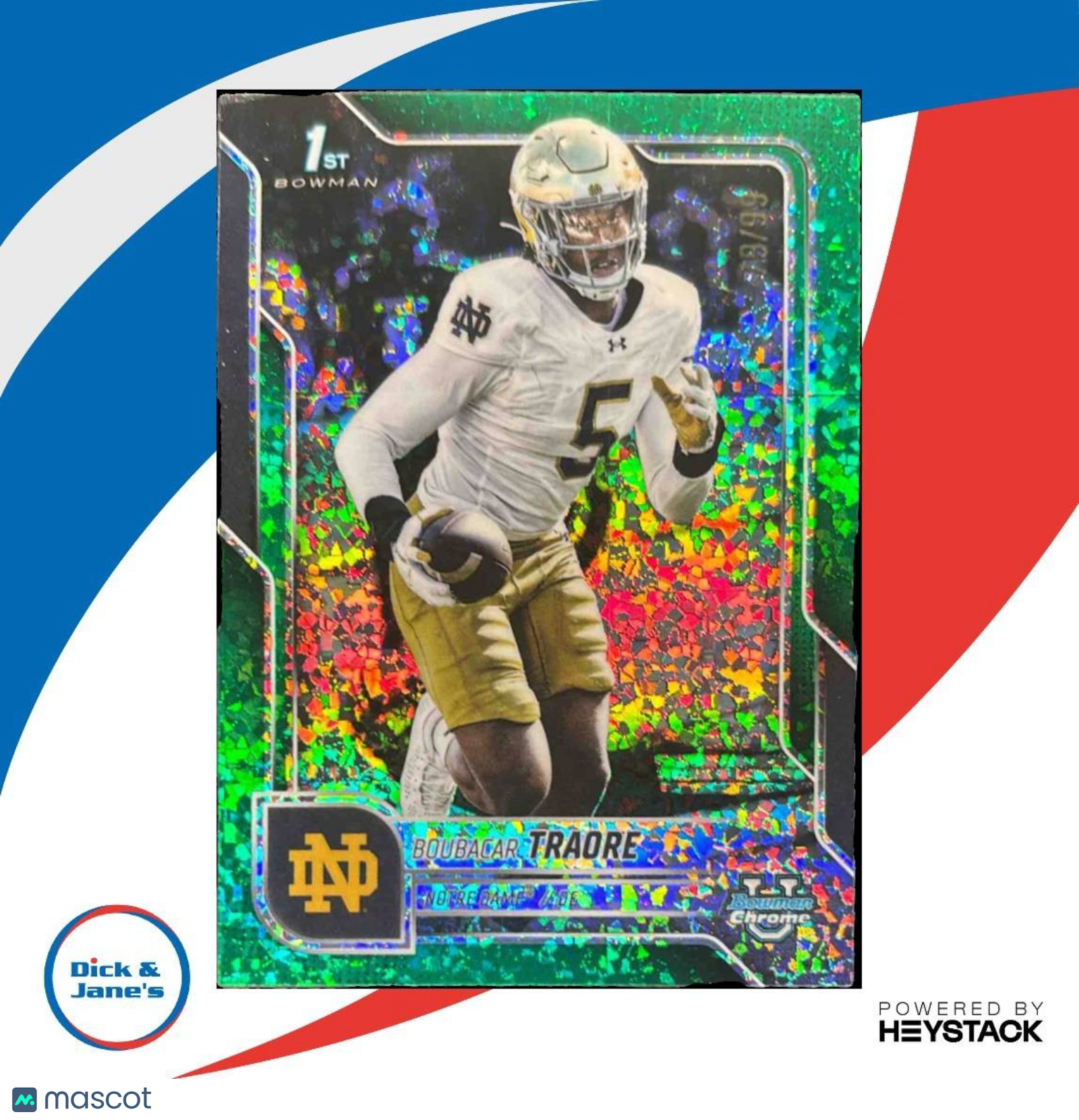 2025 Bowman Chrome University Boubacar Traore Green Mini-Diamond /99 Prospect