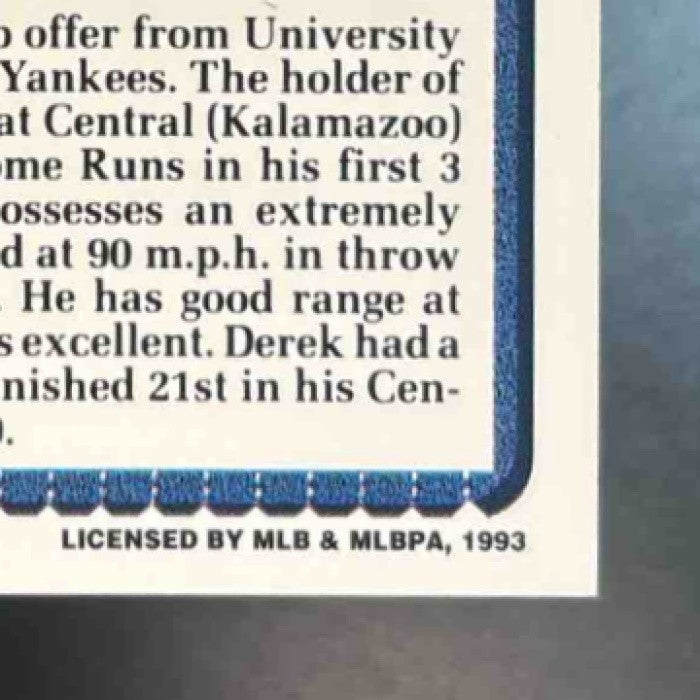 1993 Topps Derek Jeter #98 RC New York Yankees