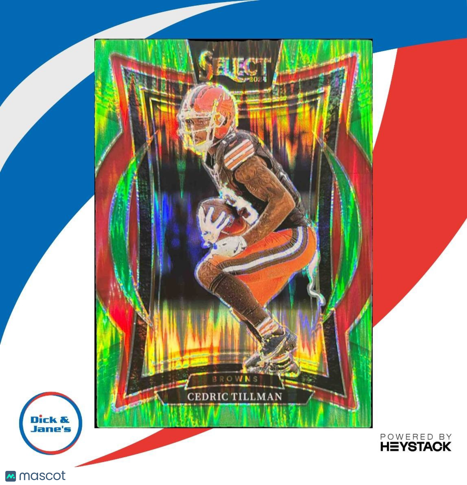 2024 Panini Select Cedric Tillman Neon Green Shock /599 #17 Cleveland Browns
