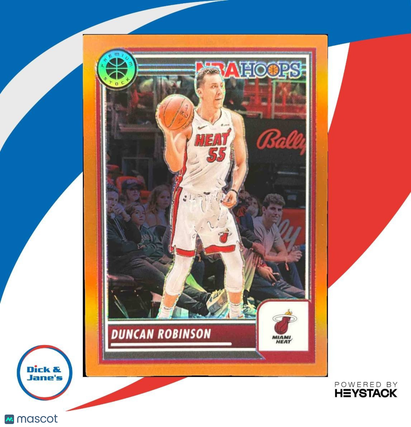 2023-24 Panini Hoops Premium Stock Duncan Robinson Orange /299 #164 Miami Heat