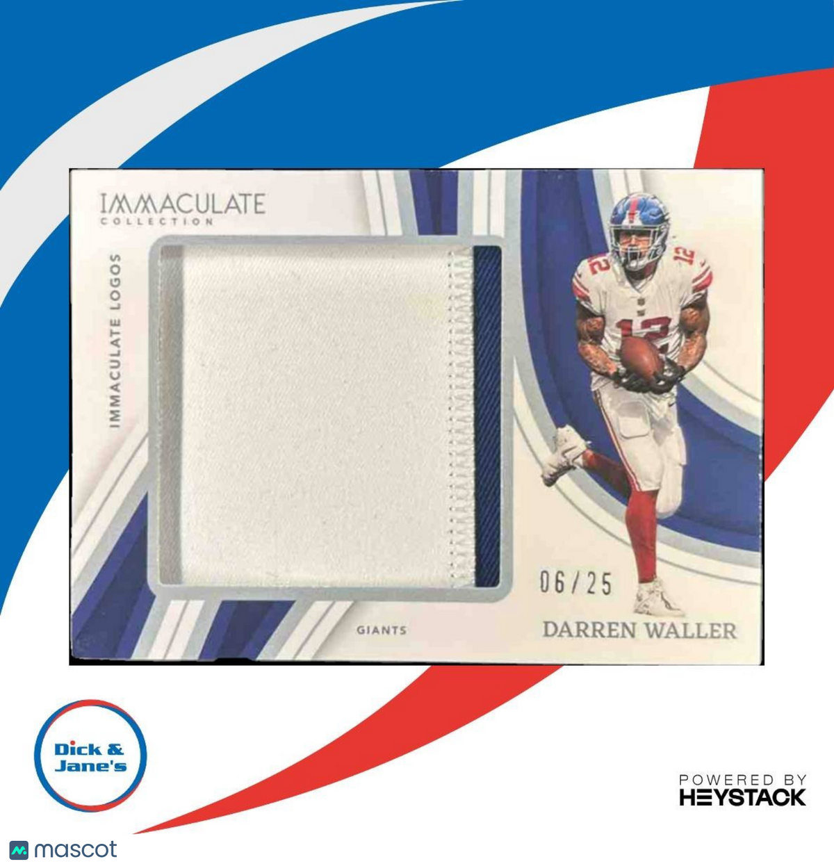 2023 Panini Immaculate Collection Darren Waller Numbers /25 MEM New York Giants