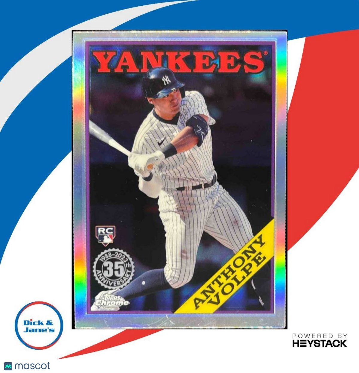 2023 Topps Chrome Update Anthony Volpe 1988 Baseball RC New York Yankees