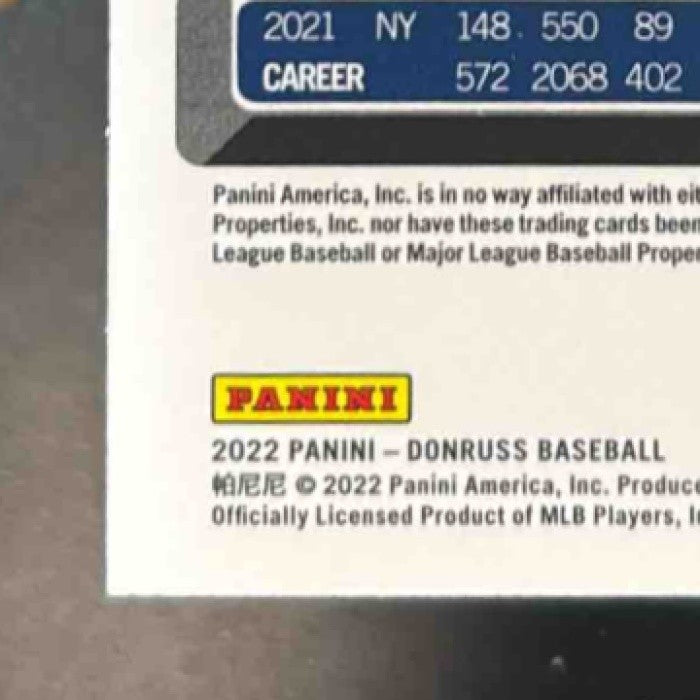 2022 Panini Donruss Aaron Judge Holo Blue #173 New York Yankees