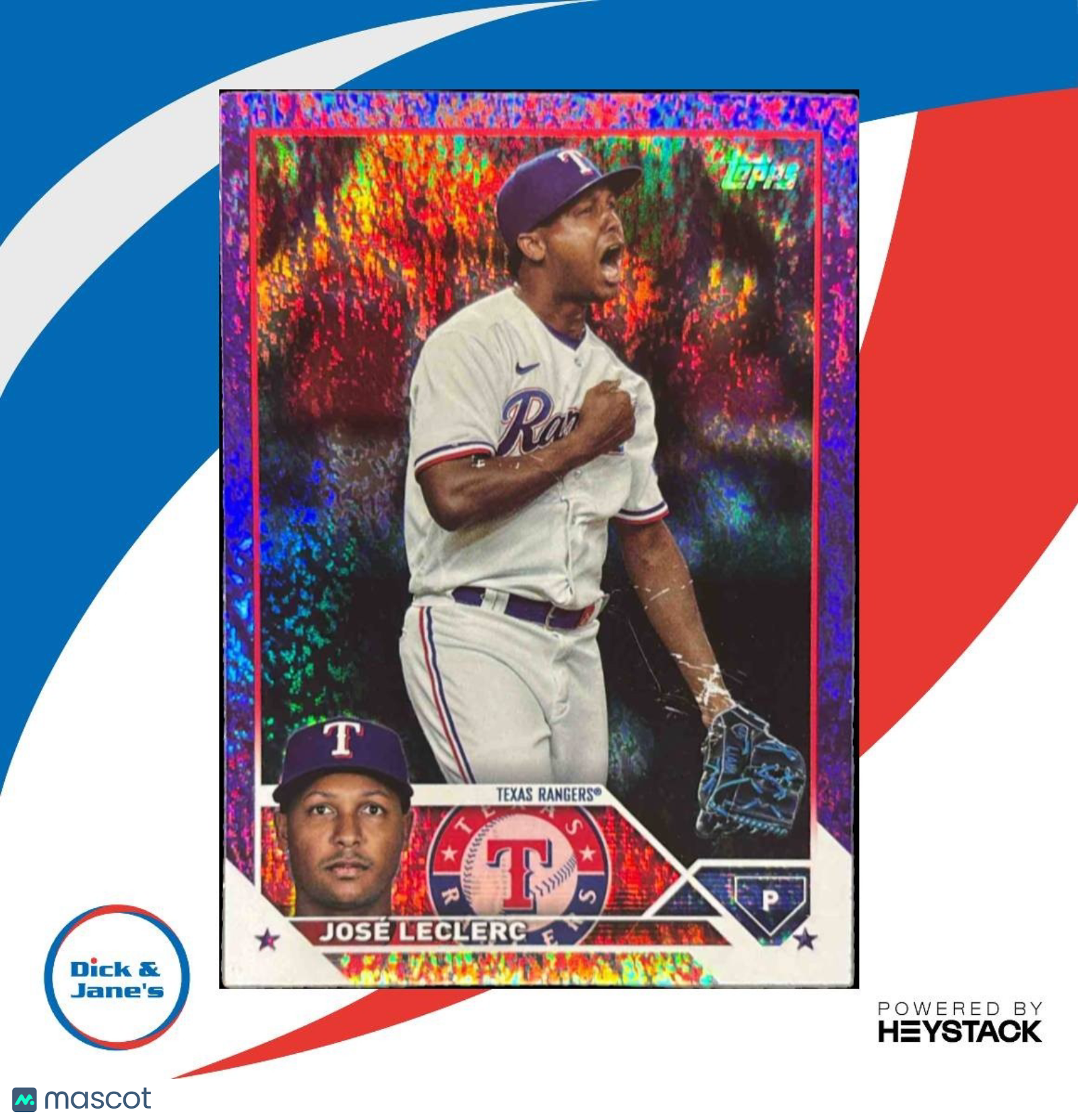 2023 Topps Update Jose Leclerc Purple Foil /799 #US59 Texas Rangers
