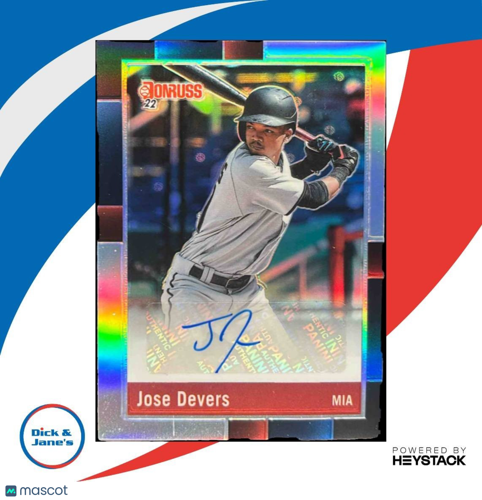 2022 Donruss Optic Jose Devers Retro 1988 Signatures Holo Auto Miami Marlins
