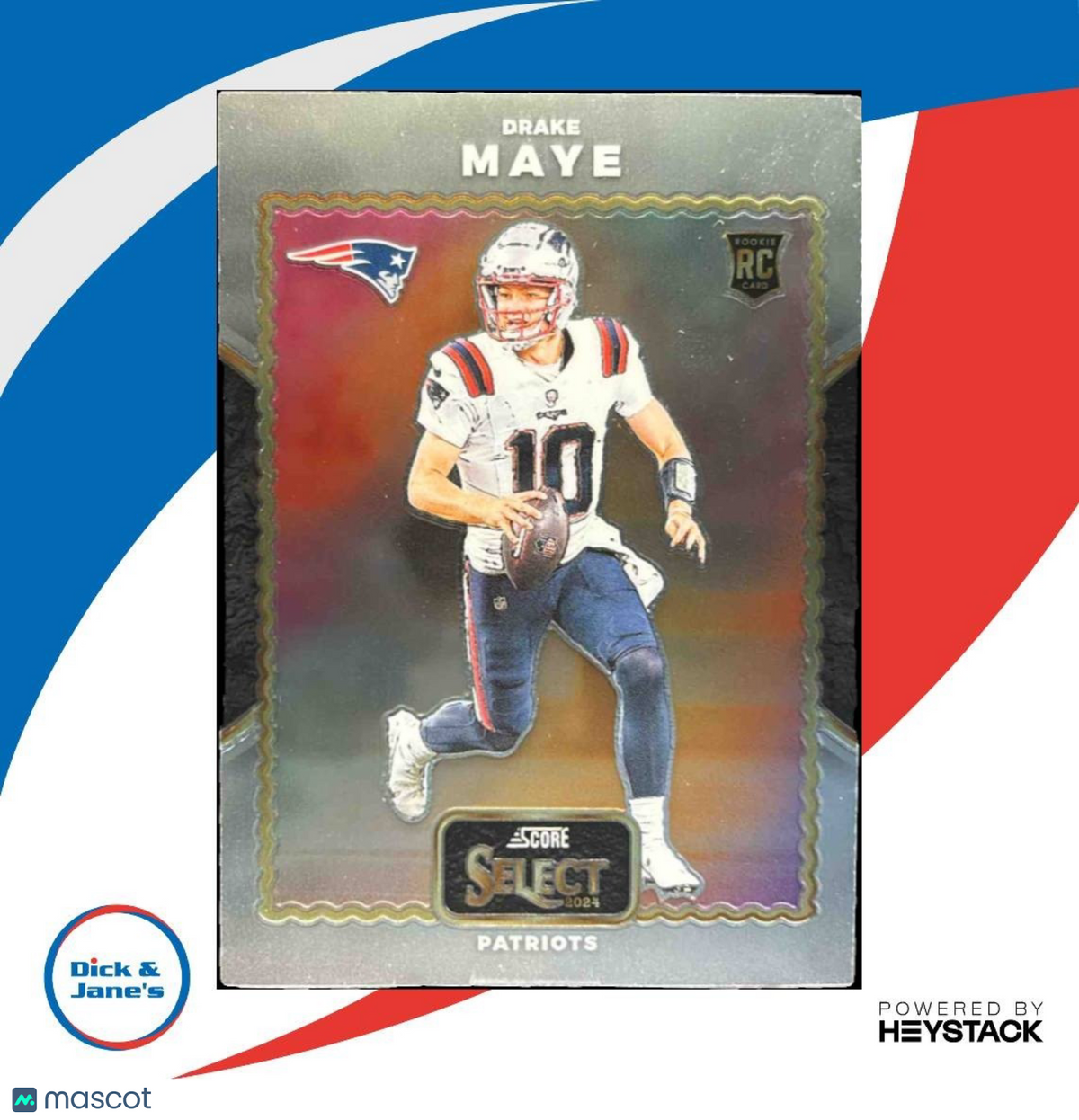 2024 Panini Select Drake Maye Score Throwback #22 RC New England Patriots