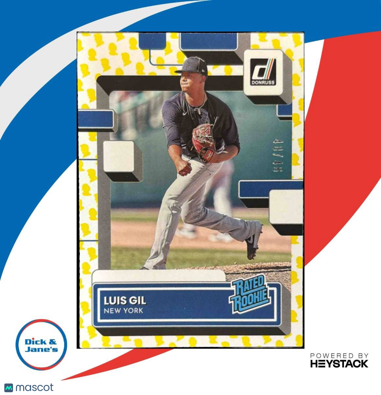 2022 Donruss Luis Gil Presidential Collection /46 #44 RC New York Yankees