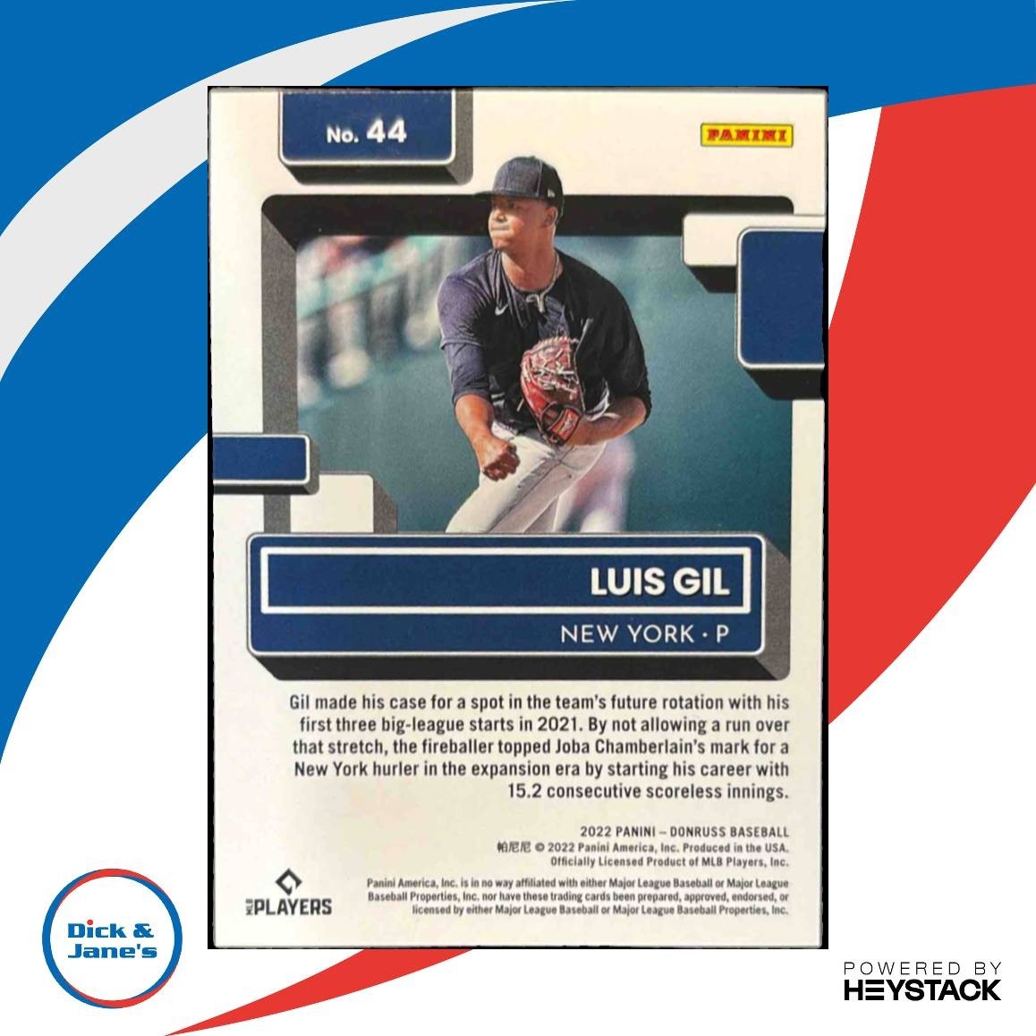 2022 Donruss Luis Gil Presidential Collection /46 #44 RC New York Yankees