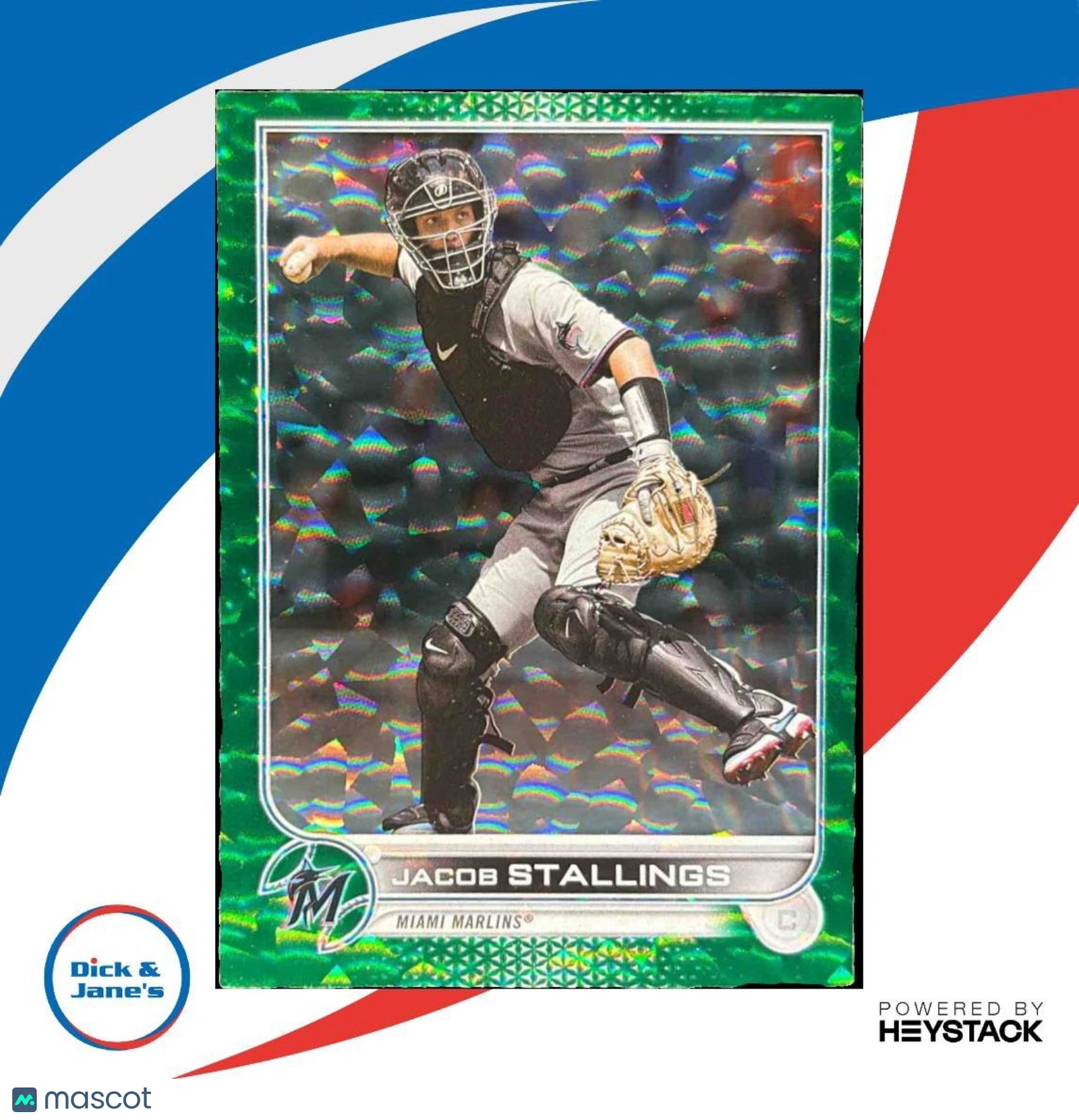 2022 Topps Update Jacob Stallings Green Foil /499 #US175 Miami Marlins