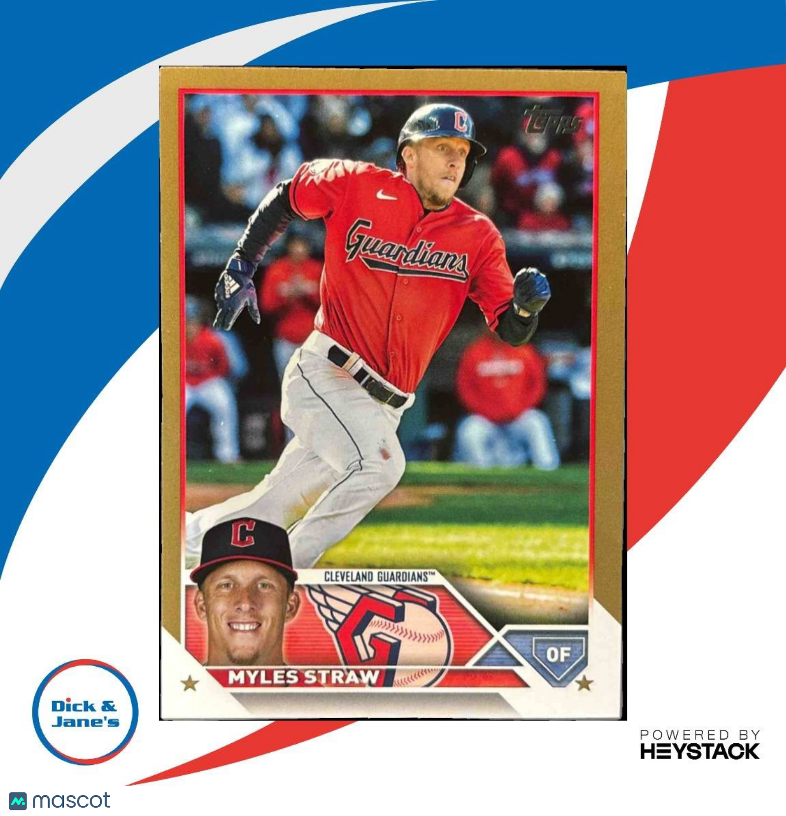 2023 Topps Myles Straw Gold 1365/2023 #474 Cleveland Guardians