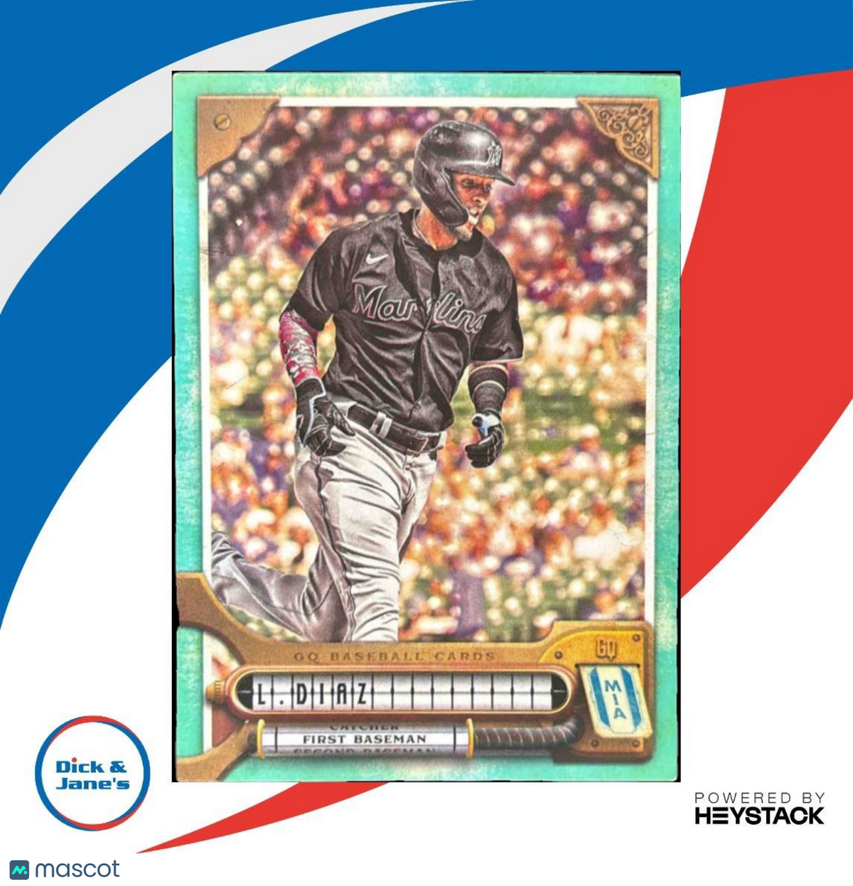 2022 Topps Gypsy Queen Lewin Diaz Turquoise /199 #2 Miami Marlins