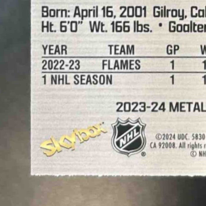 2023-24 Skybox Metal Universe Dustin Wolf #193 RC Calgary Flames