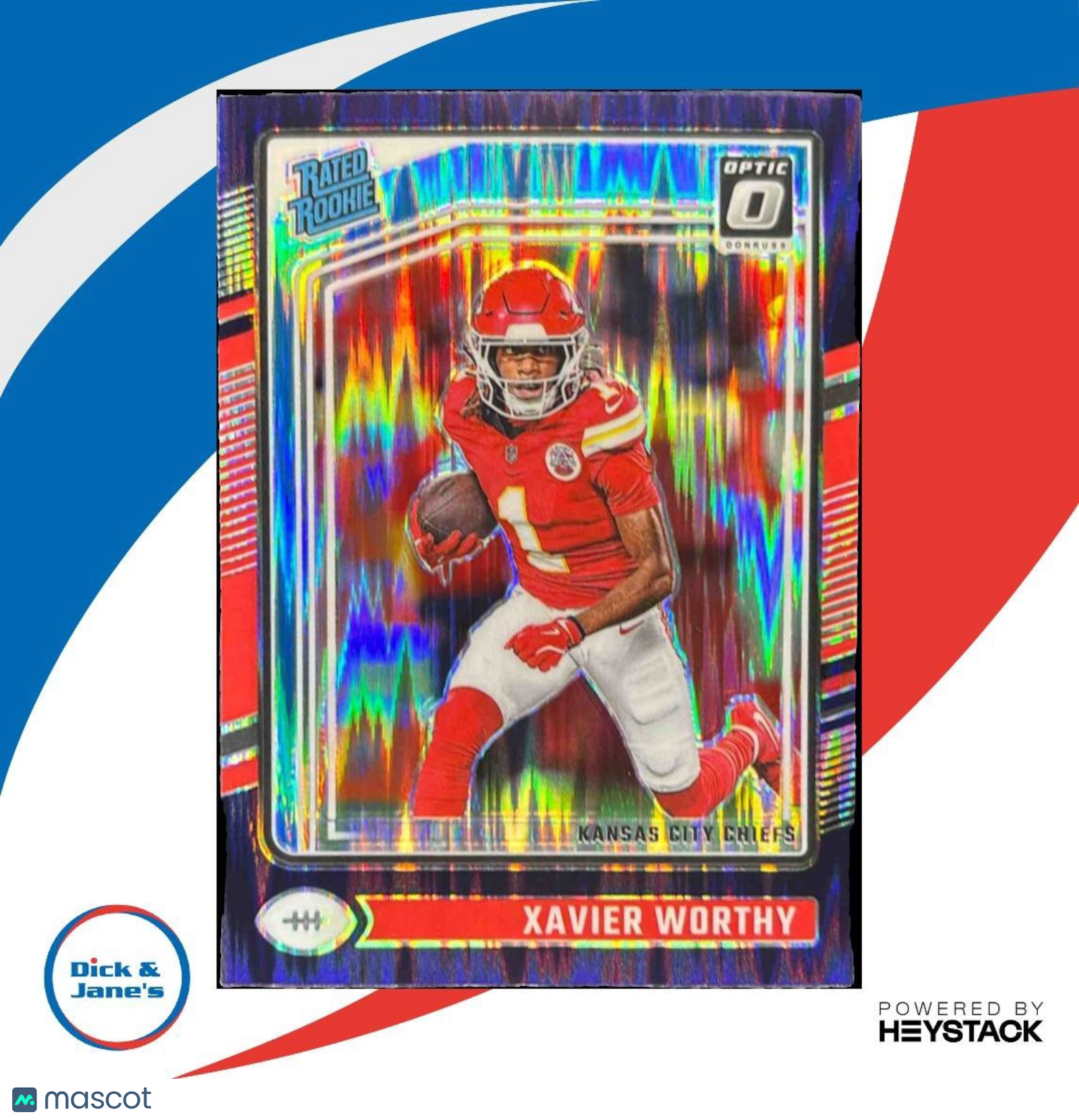 2024 Panini Donruss Optic Xavier Worthy Purple Shock #300 Chiefs
