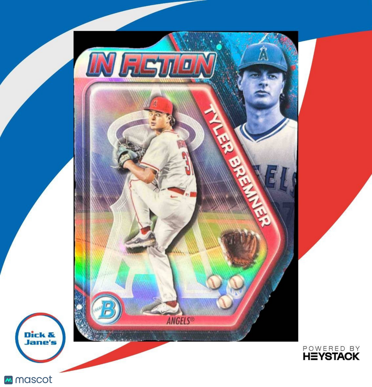 2025 Bowman Draft Tyler Bremner In Action #BIA-12 Los Angeles Angels