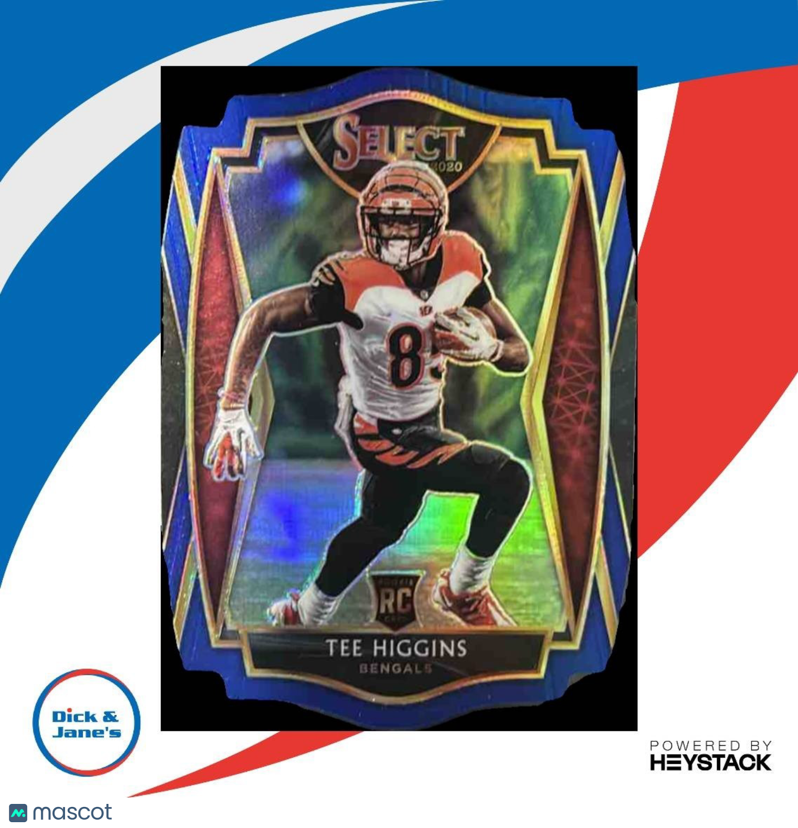 2020 Panini Select Tee Higgins Blue Die Cut #160 RC Level Cincinnati Bengals
