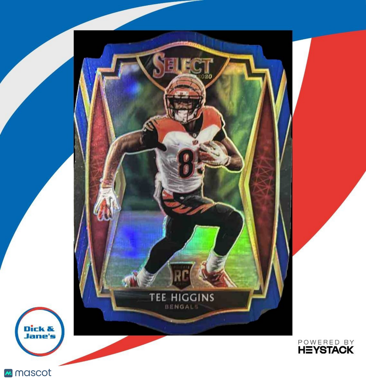 2020 Panini Select Tee Higgins Blue Die Cut #160 RC Level Cincinnati Bengals