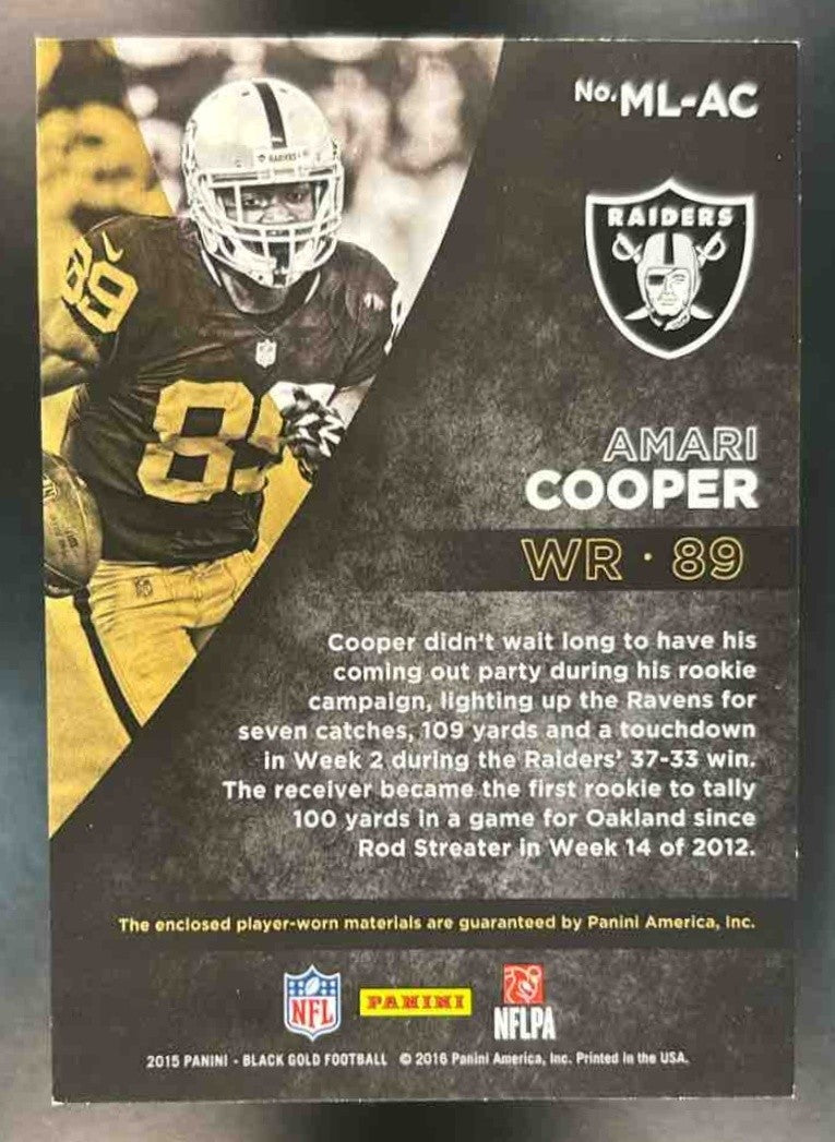 2015 Panini Black Gold Amari Cooper Mother Lode Triple Patch /99 RC Raiders