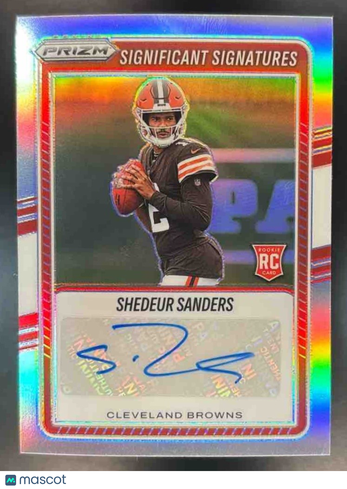 2025 Panini Prizm Shedeur Sanders Rookie Auto Silver #302 RC Cleveland Browns
