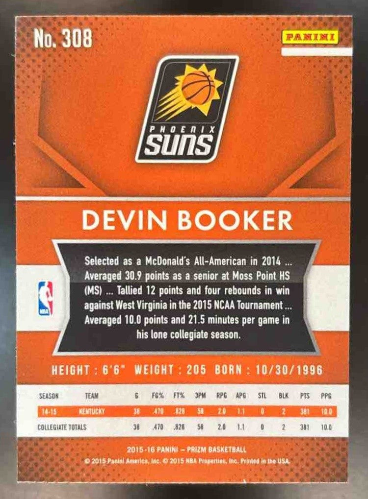2015-16 Prizm Devin Booker #308 RC Phoenix Suns