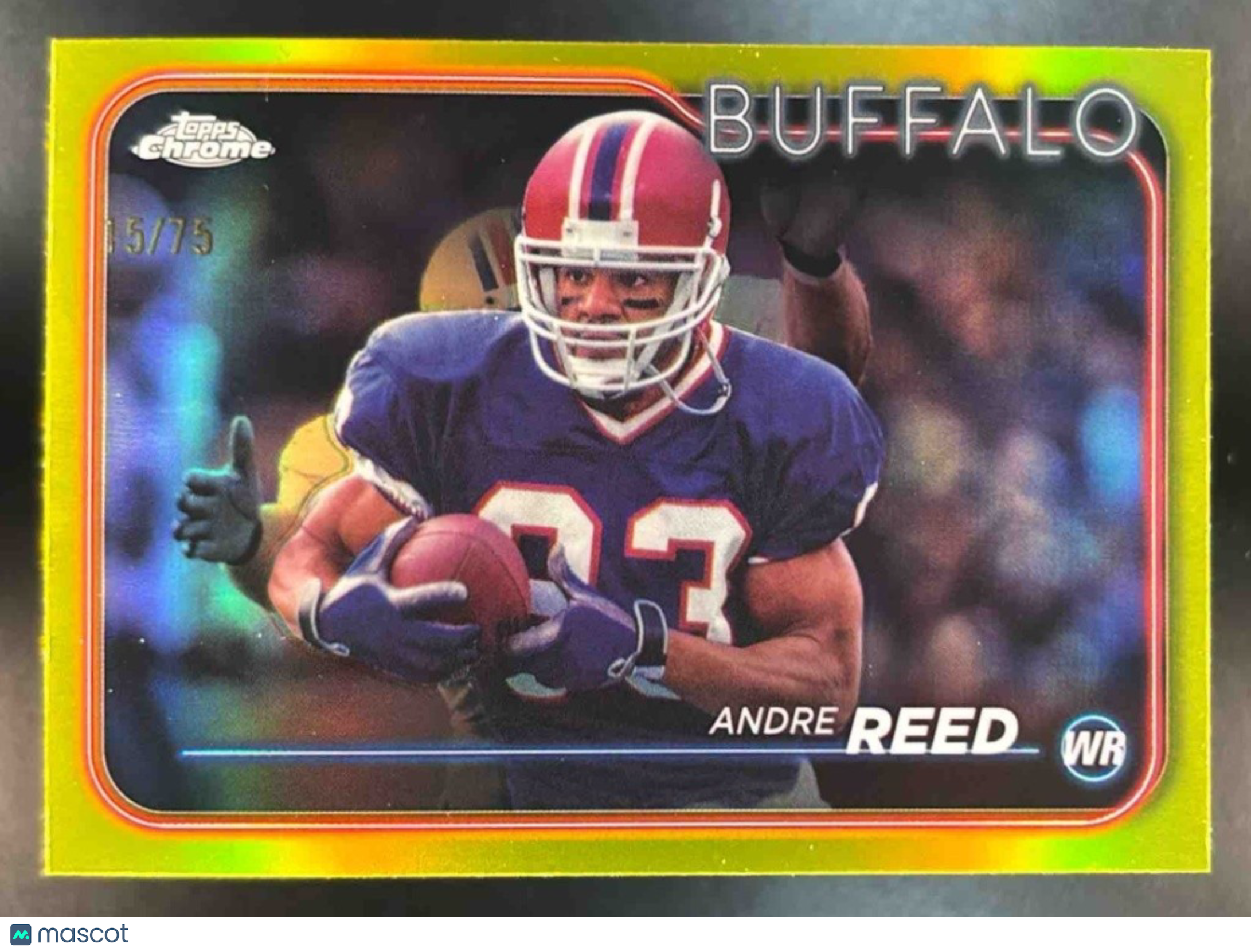 2024 Topps Chrome Andre Reed Yellow Refractor /75 #11 Buffalo Bills