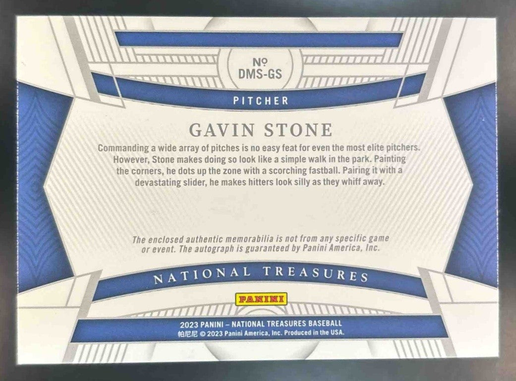 2023 National Treasures Gavin Stone Die Cut Patch Auto /99 MEM Dodgers