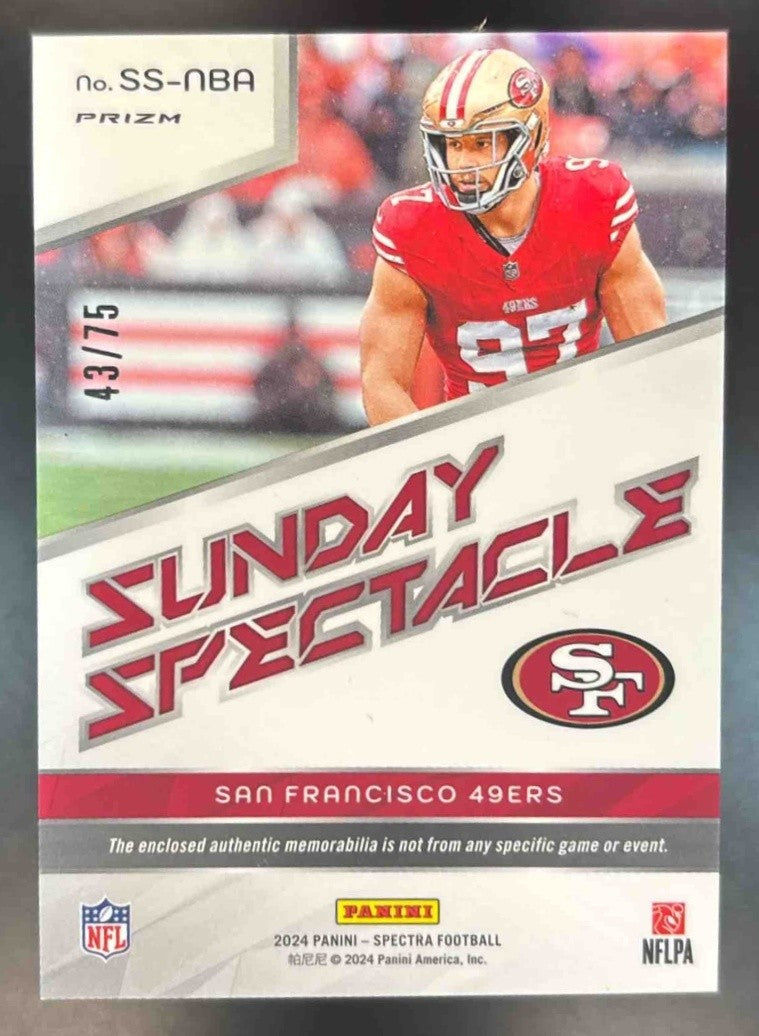 2024 Panini Spectra Nick Bosa Sunday Spectacle Hyper /75 San Francisco 49ers