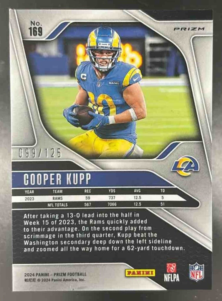 2024 Panini Prizm Cooper Kupp Purple /125 #169 Los Angeles Rams