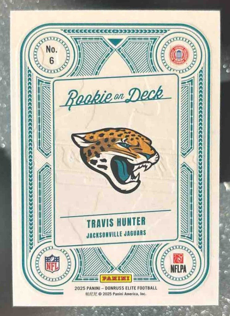 2025 Donruss Elite Travis Hunter Rookie On Deck Orange /199 Jaguars