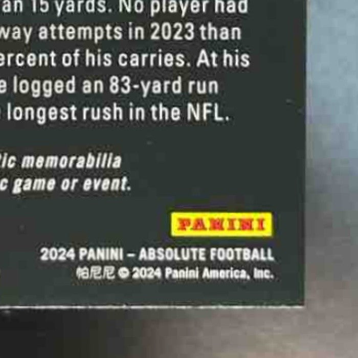 2024 Panini Absolute Breece Hall Burners MEM New York Jets