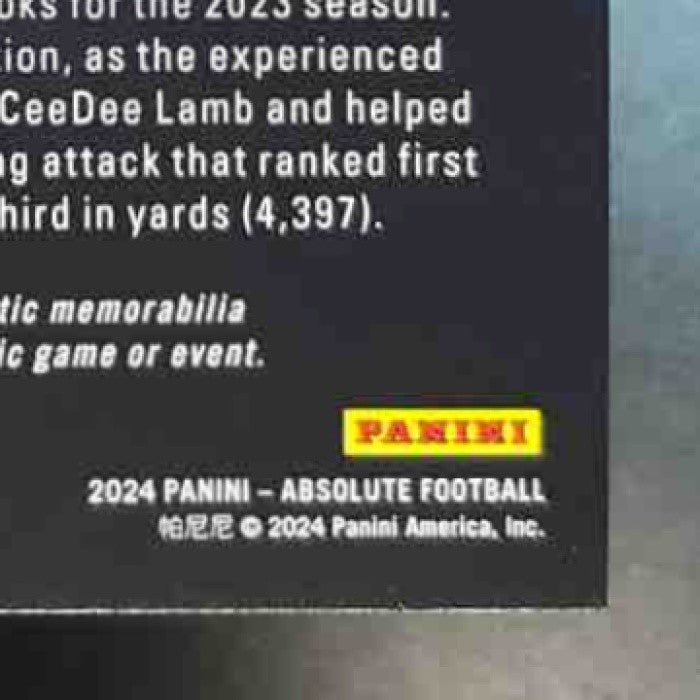 2024 Panini Absolute Brandin Cooks Burners MEM Dallas Cowboys