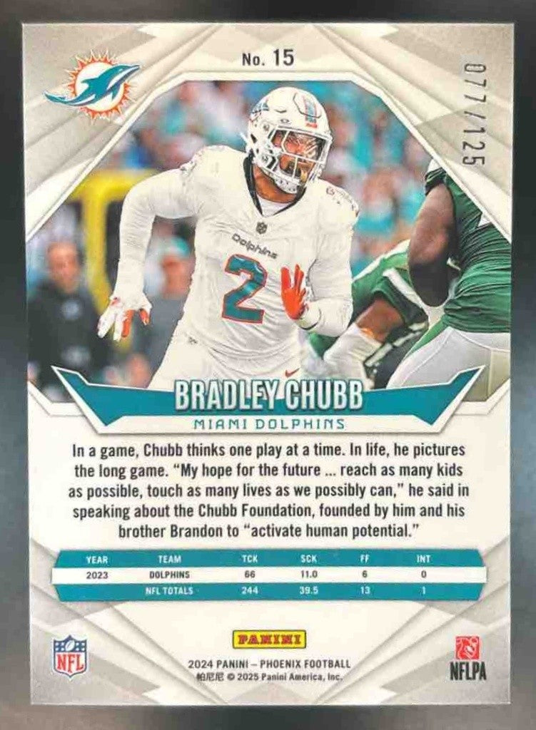 2024 Panini Phoenix Bradley Chubb Gold Fade /125 #15 Miami Dolphins