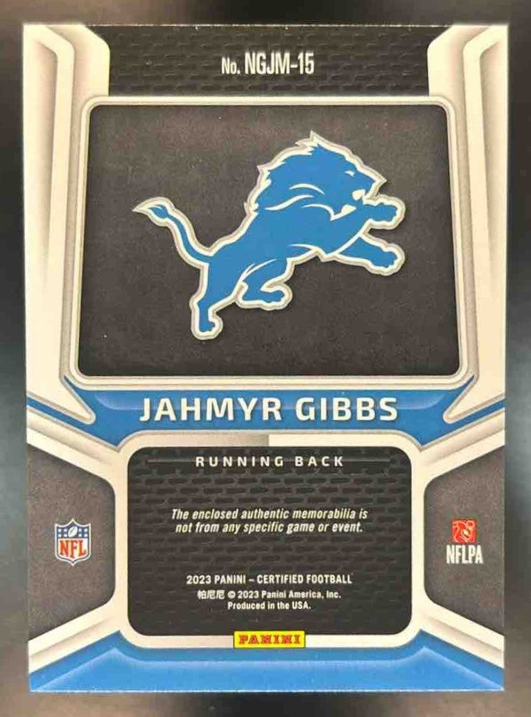2023 Certified Jahmyr Gibbs New Generation Jersey Pink /299 MEM RC Detroit Lions