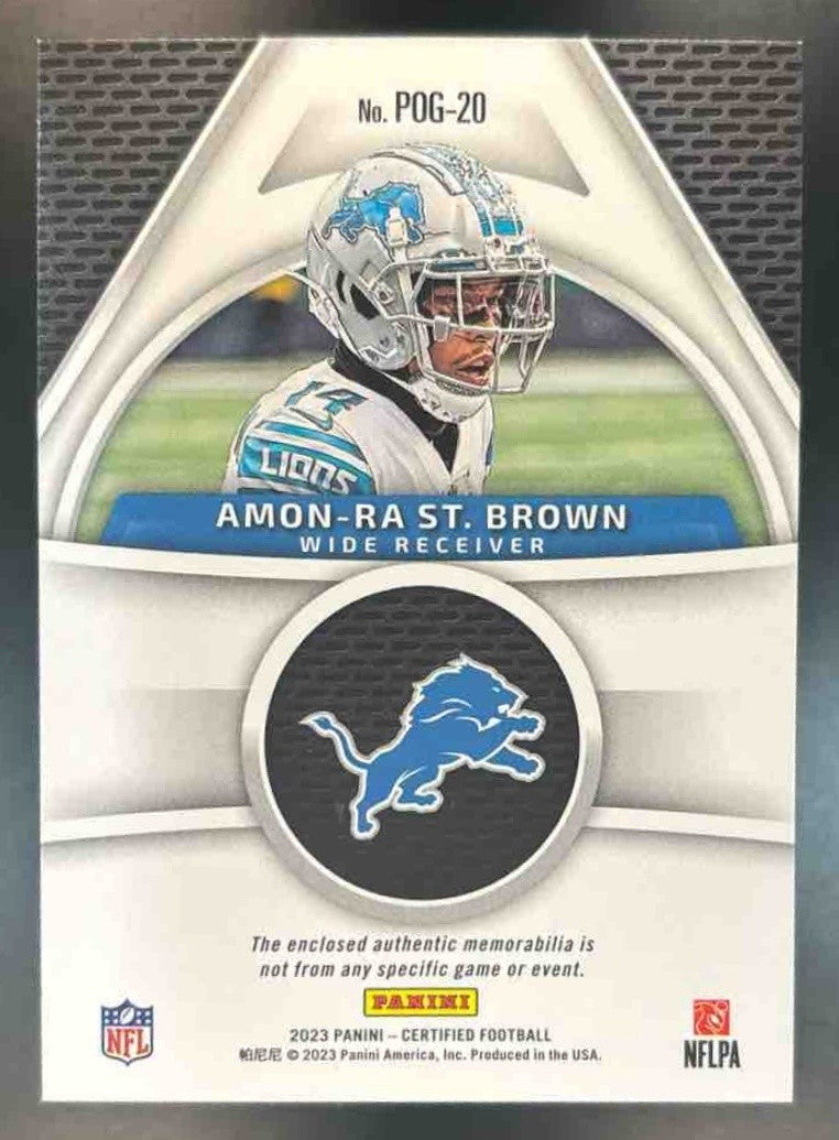 2023 Certified Amon-Ra St. Brown Piece of the Game Red /99 MEM Detroit Lions