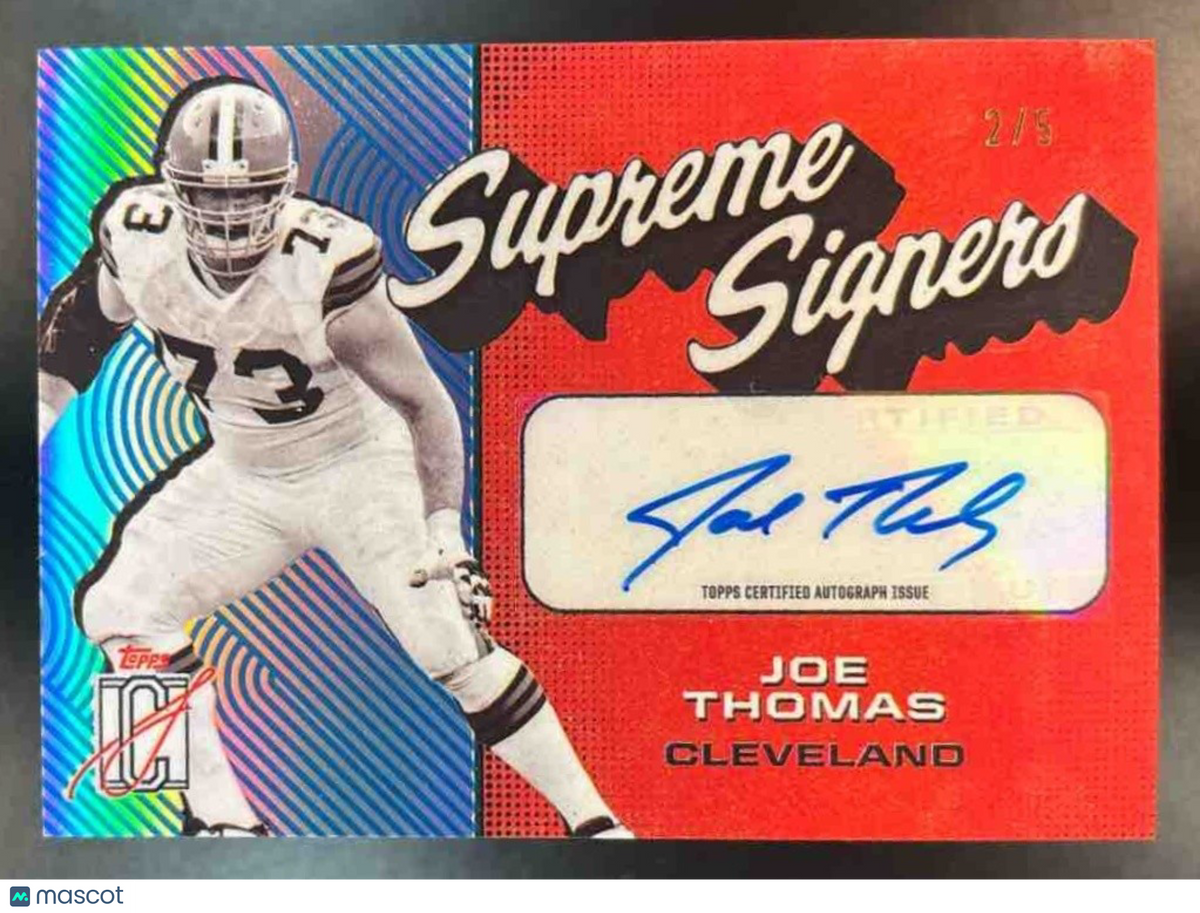 2024 Topps Signature Class Joe Thomas Supreme Signers Blue /5 Auto Browns