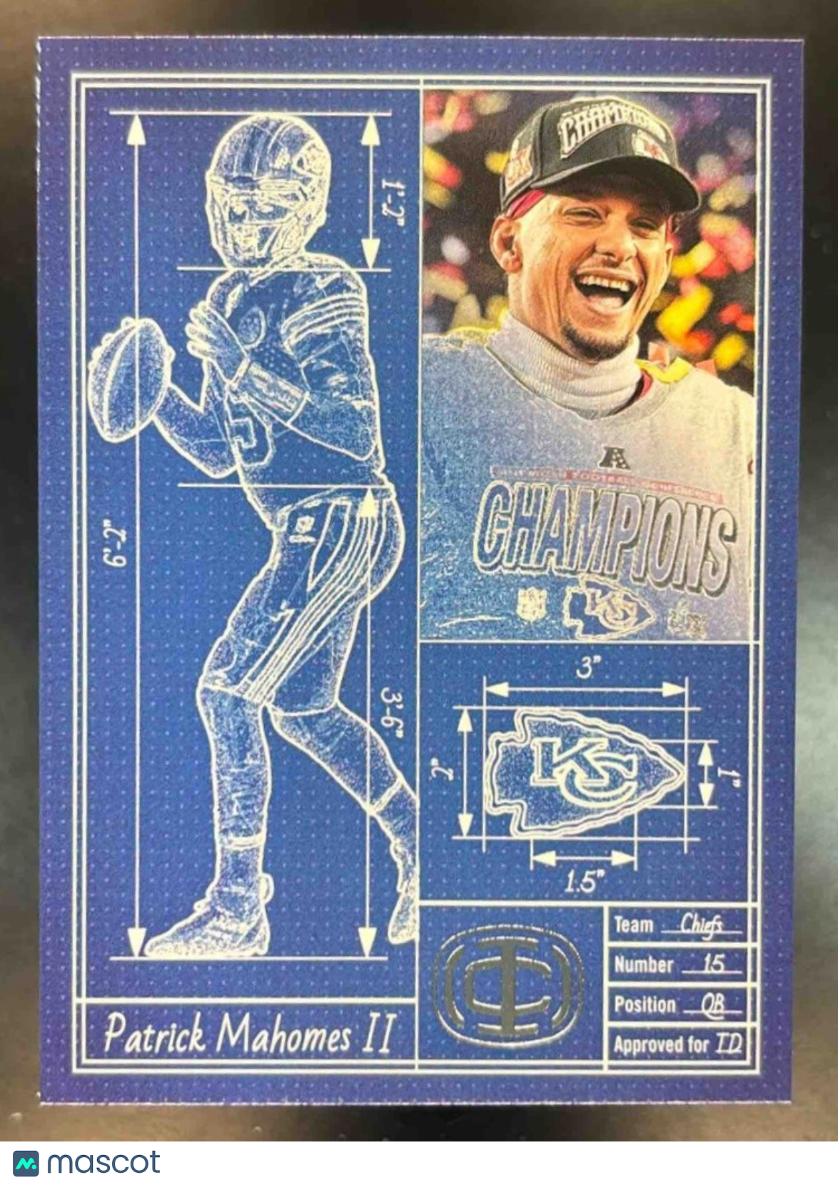2025 Panini Mahomes Patrick II Touchdown Architect #TA-7 Kansas City Chiefs