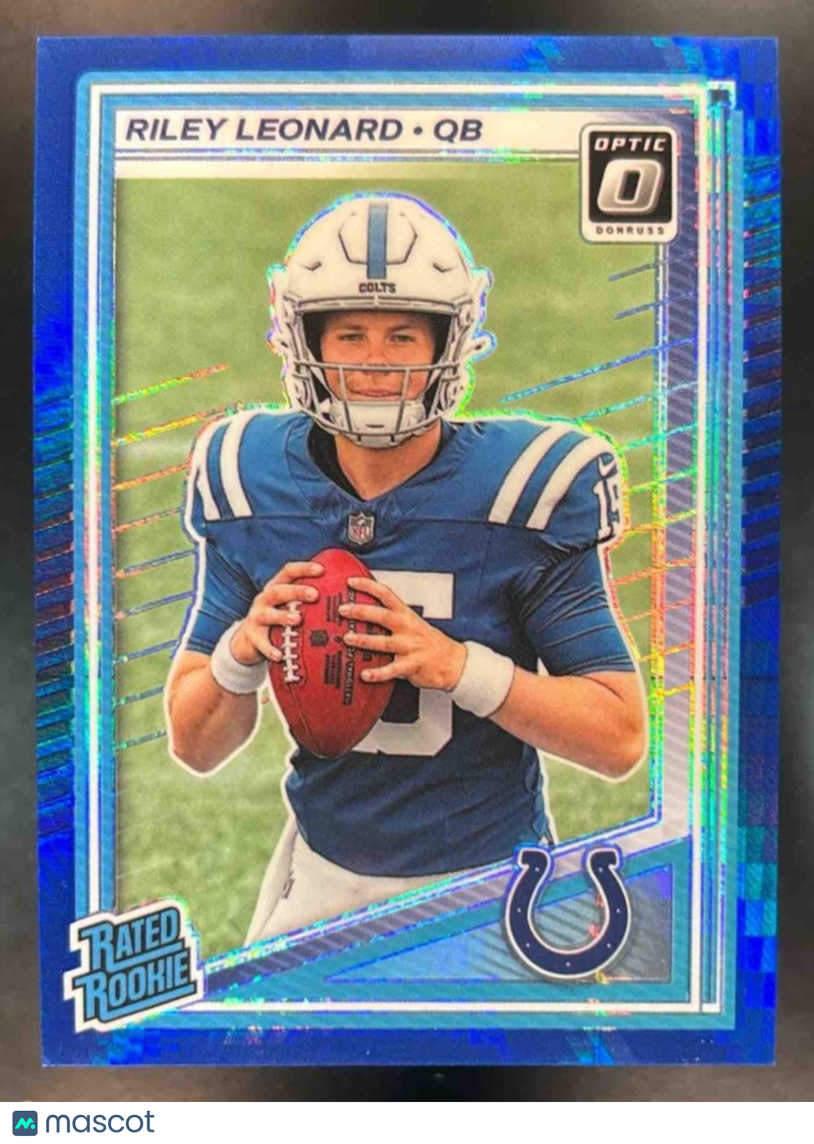 2025 Panini Donruss Optic Riley Leonard Blue Hyper Prizm #255 Indianapolis Colts