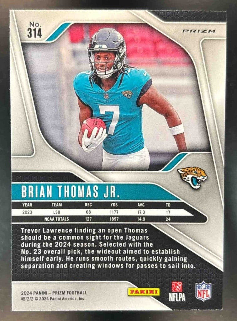 2024 Panini Prizm Brian Thomas Jr. Silver #314 RC Jacksonville Jaguars