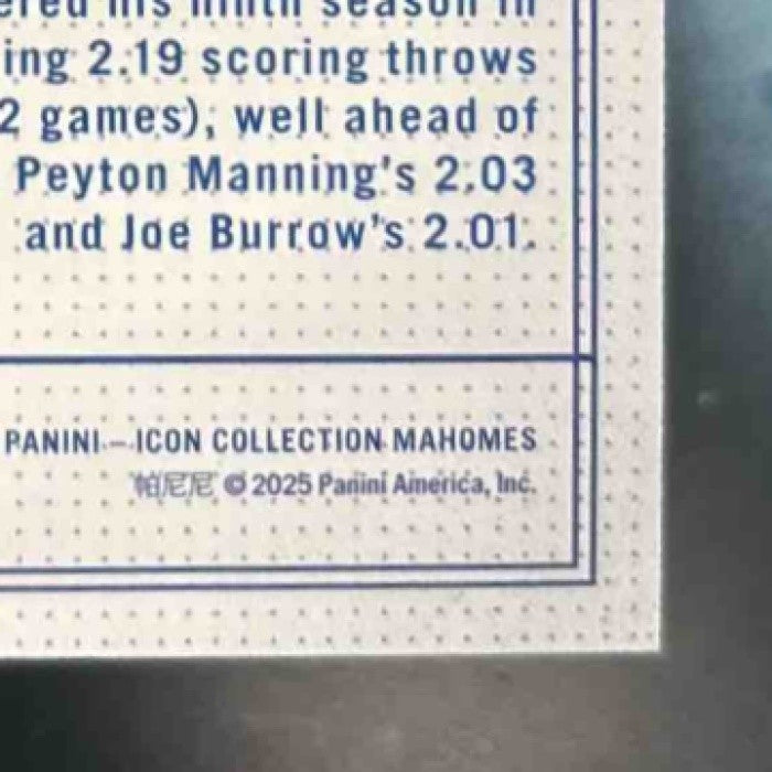 2025 Panini Mahomes Patrick II Touchdown Architect #TA-2 Kansas City Chiefs