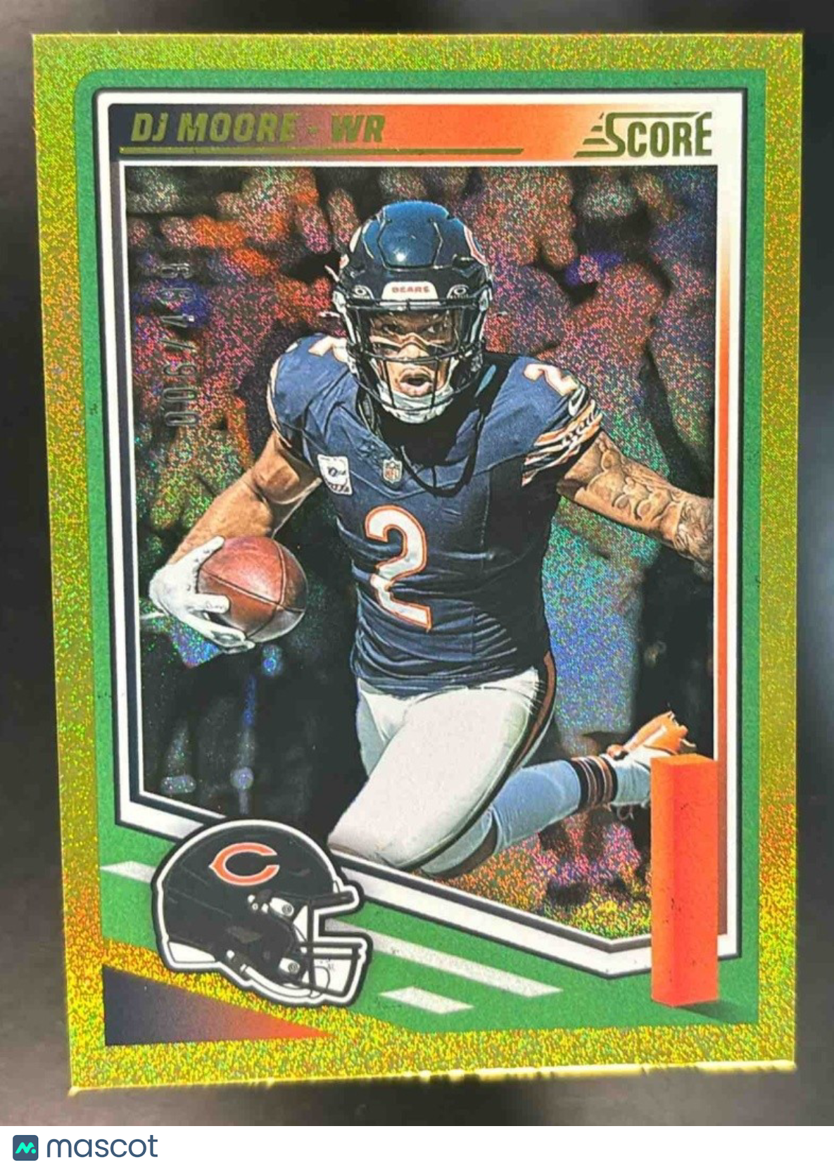 2025 Panini Score DJ Moore Dots Gold /499 #254 Chicago Bears