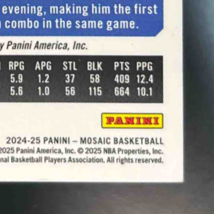 2024-25 Panini Mosaic Adem Bona Contenders Optic 75 RC Auto Philadelphia 76ers