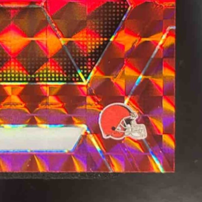 2025 Panini Mosaic Dylan Sampson Rookies Camo Red Prizm #355 RC Cleveland Browns