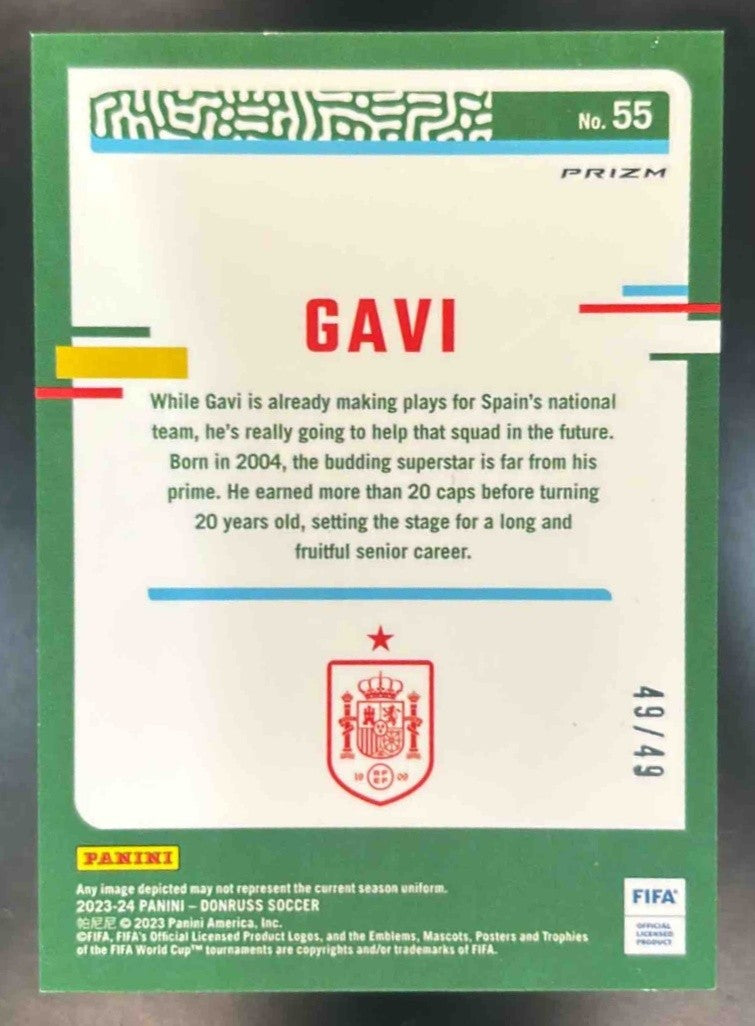 2023-24 Panini Donruss Gavi Optic Teal Mojo 49/49 #55 BOOK END Spain