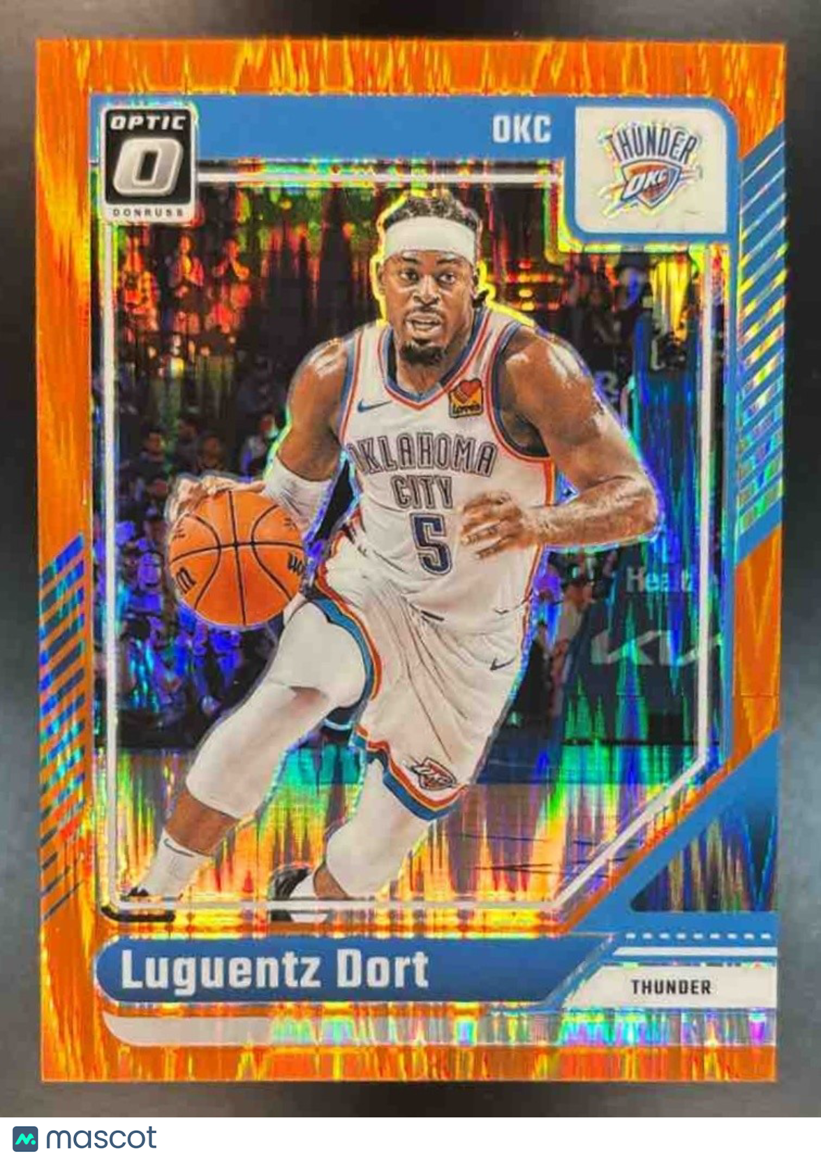 2024-25 Donruss Optic Luguentz Dort Orange Shock /225 #130 Oklahoma City Thunder