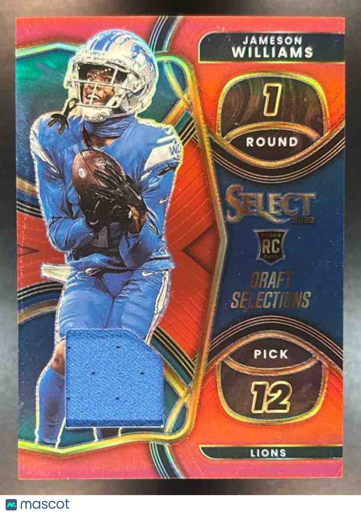 2022 Select Jameson Williams Draft Selections Memorabilia Red Prizm #DS-8 RC
