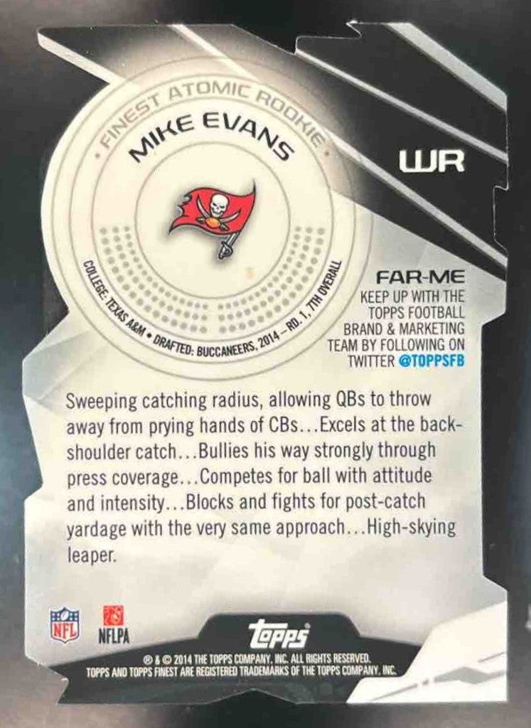 2014 Topps Finest Mike Evans Atomic Refractor Rookies RC Tampa Bay Buccaneers