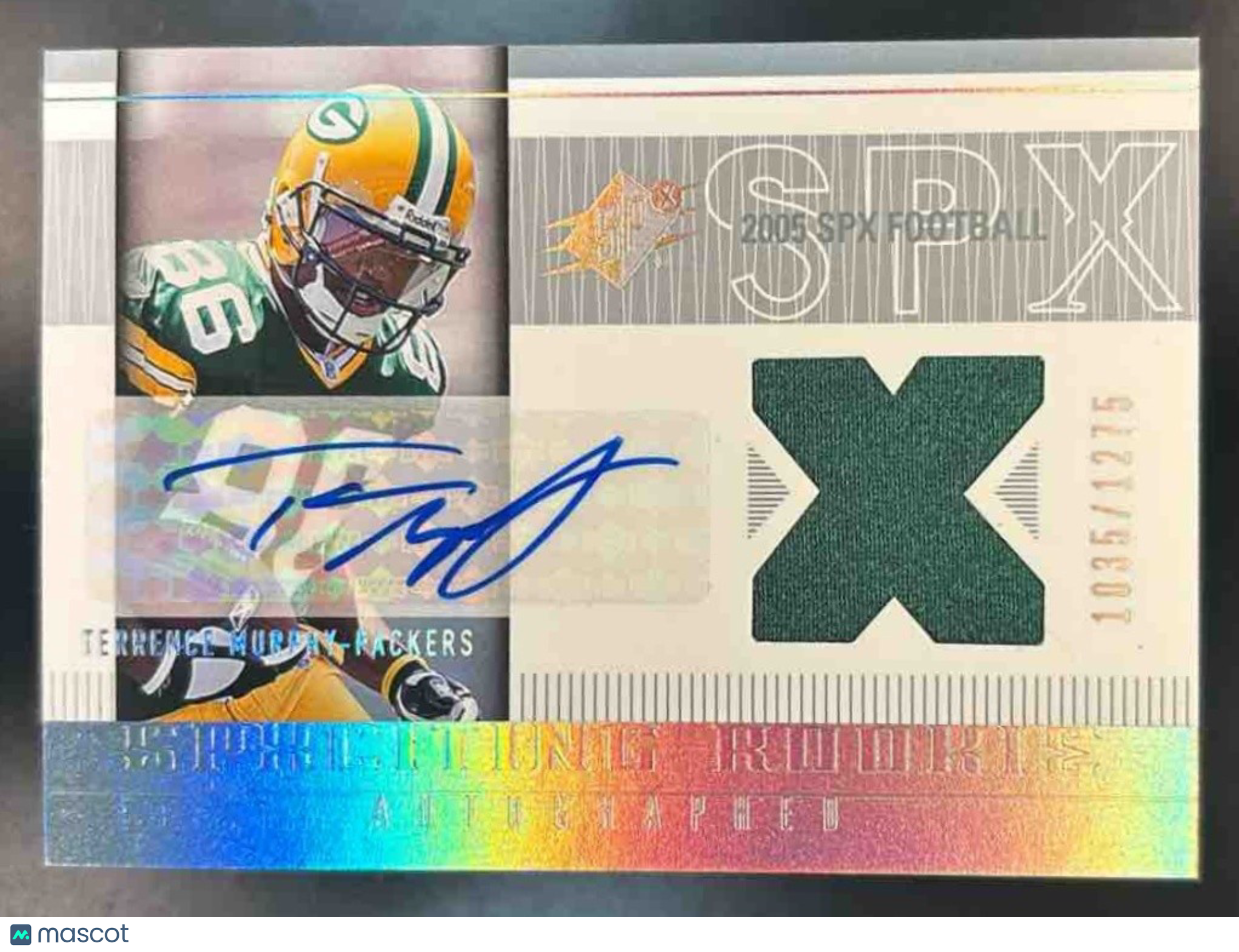2005 SPx Terrence Murphy /1275 #206 RC PATCH Auto MEM Green Bay Packers