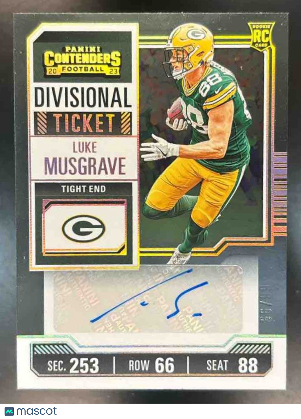 2023 Panini Contenders Luke Musgrave /99 #148 Auto RC Rookie Green Bay Packers