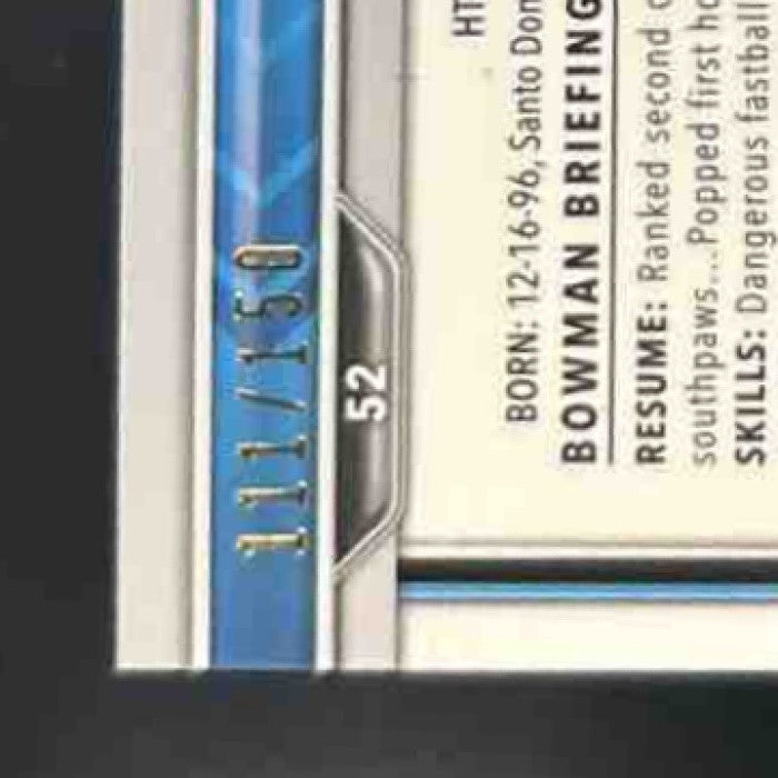 2022 Bowman Chrome Bryan De La Cruz Blue /150 #52 RC Miami Marlins