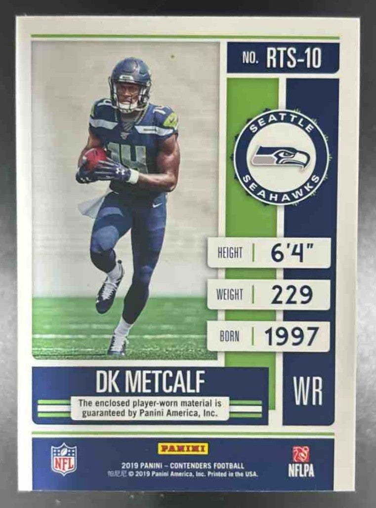 2019 Panini Contenders DK Metcalf Rookie Ticket Swatches RC Seattle Seahawks