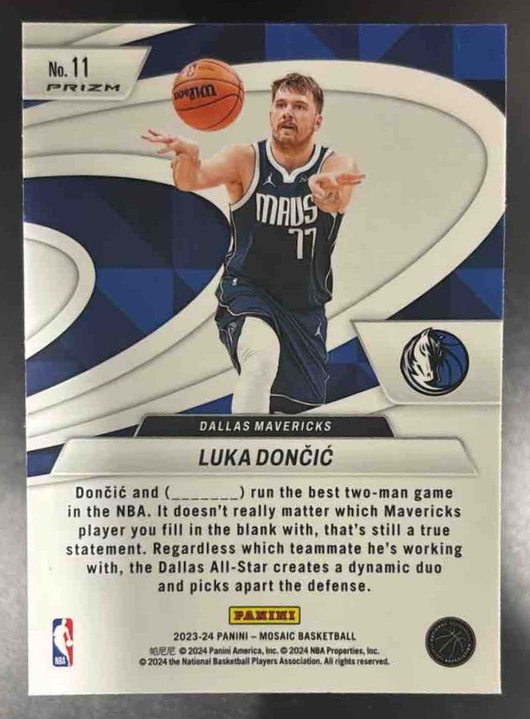 2023-24 Panini Mosaic Luka Doncic Give and Go Mosaic Green #11 Dallas Mavericks